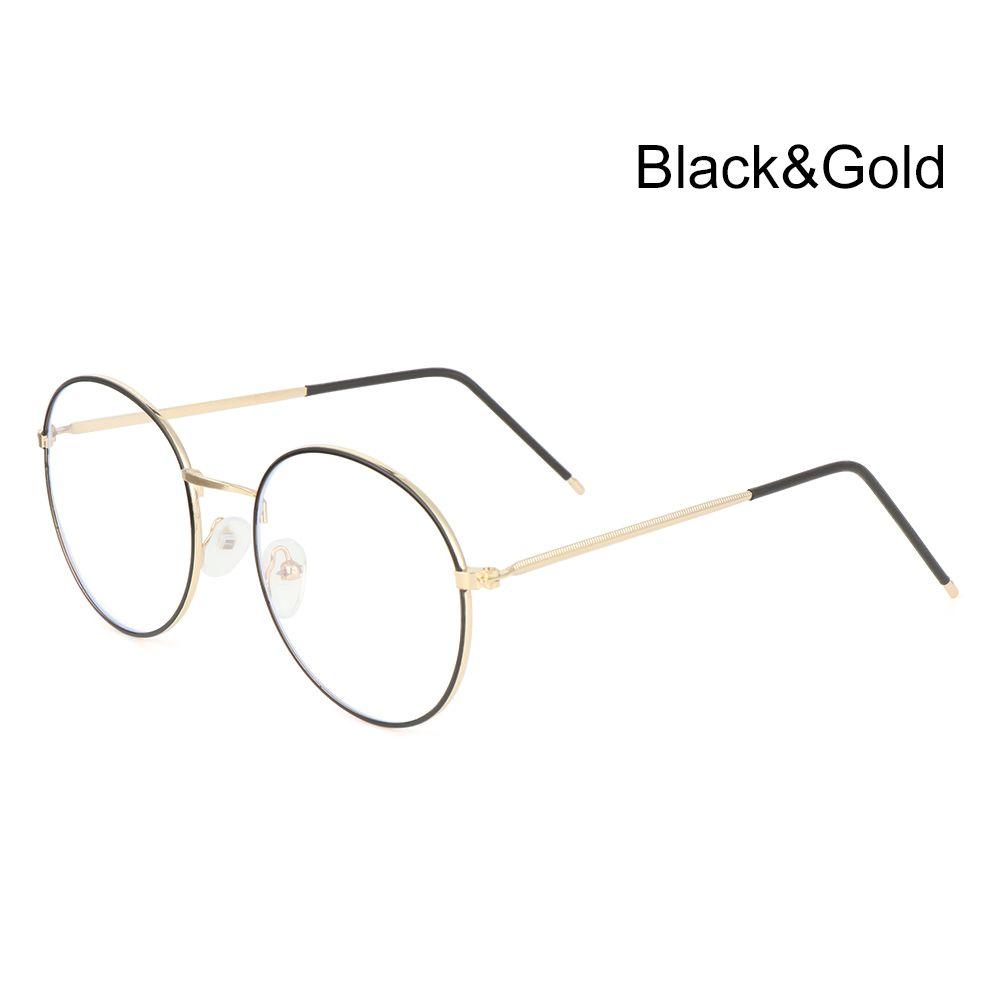 Women Men Computer Round Metal Glasses Ultra Light Frame Anti-Blue Light Eyeglasses Eyeglasses Protection