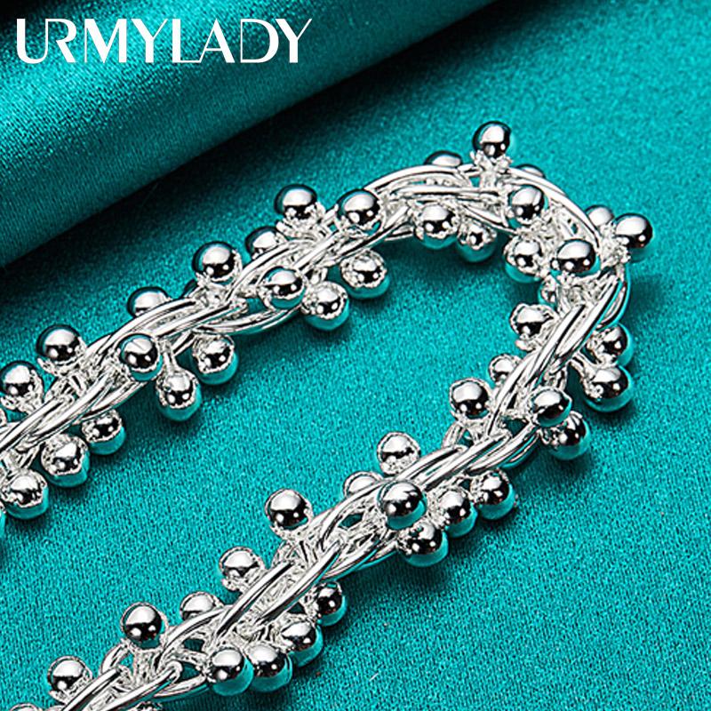 Браслет из стерлингового серебра 925 пробы с виноградными бусинами для женщин, свадебная вечеринка, модные очаровательные ювелирные изделия