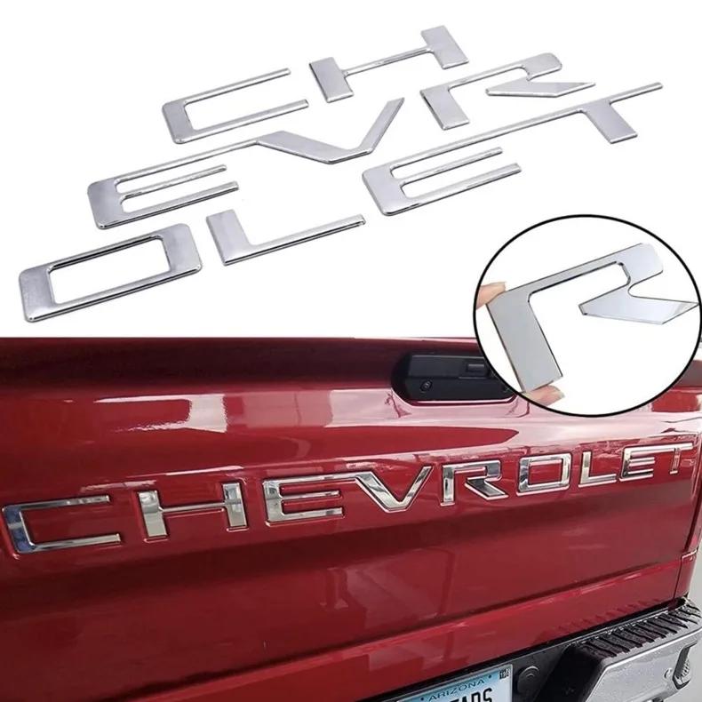 AABHJ1 ABS Car Tail Letter Stickers Accessories for Chevrolet SILVERADO Auto Rear Trunk Emblem Badge Decal Decoration