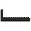 Vidaxl Каркас кровати с изголовьем, черный, 100x200 см