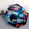 Personalized Name F-Frozen Print Umbrella - Automatic Open/Close, Eight-Rib Durable Frame, Automatic Folding Umbrella