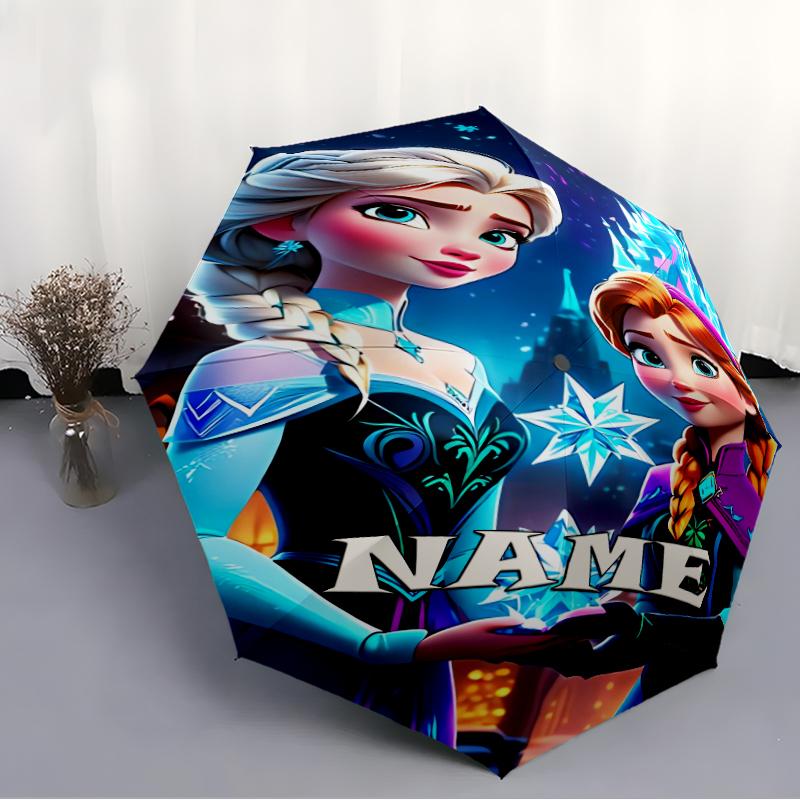 Personalized Name F-Frozen Print Umbrella - Automatic Open/Close, Eight-Rib Durable Frame, Automatic Folding Umbrella