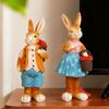Пасхальные кролики фигурка смола статуэтка кролика современное искусство весенний домашний декор, пасхальные украшения декоративное украшение подарок 55KF