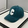 2024 Men's Autumn/Winter Corduroy Patchwork Baseball Cap with C Logo, Korean Style