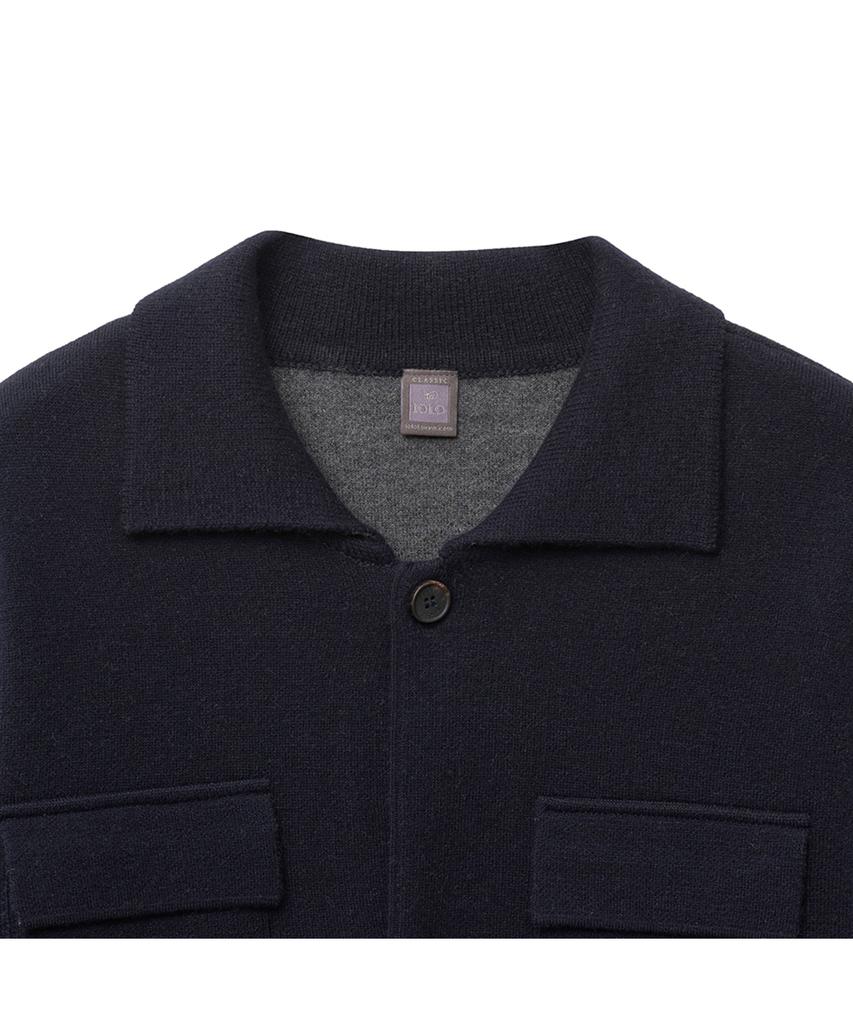 Iolo Double Face Wool Knit Coat_Dark Navy