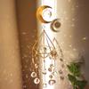 Crystal Wind Chime Moon Sun Catcher Windchimes Crystal Hanging Prism Rainbow Maker Sun Light Catcher Pendant Home Garden Decor
