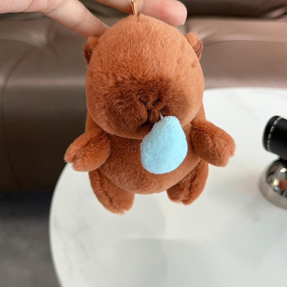 Мягкая игрушка подвеска в виде сопли капибары милый пушистый брелок для ключей в виде животного плюшевый брелок в виде капибары пара