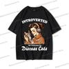 Cat Lover Gift T-shirt Women Funny Cotton O Neck Tees Introverted But Willing To Discuss Cats Shirt Sarcastic Quotation Tshirt