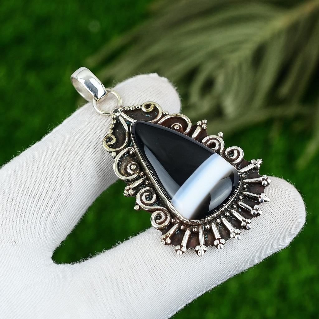 Sisters Day Deal Natural Sardonyx 925 Sterling Silver Handcrafted Bezel Pendant