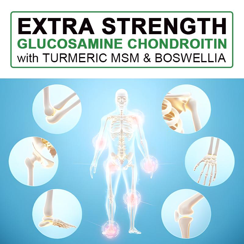 GREVIP Glucosamine Chondroitin Capsules, Joint Support Supplement, Antioxidant Benefits, Relieves Back and Hand Pain