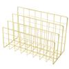 Letter Holder Iron Metal Three Grid Bookcase Holder Multifunctional File Sorter Organizer