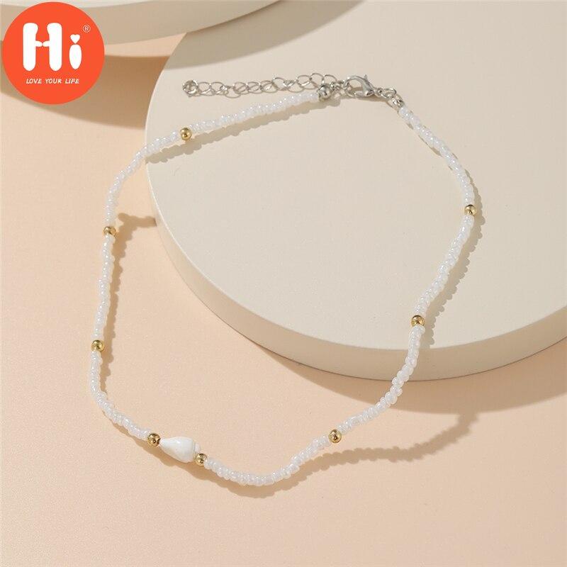 Привет, корейская мода, красочные бусины, цветок, ожерелье из бисера для женщин, богемные бусины, цепочка на ключицу, колье, ожерелье, ювелирные изделия