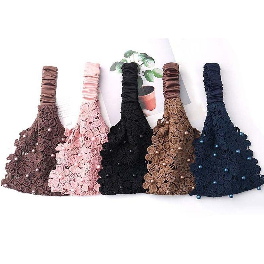 Нескользящие широкие повязки для волос, полый обруч для волос, модная жемчужная повязка на голову для женщин