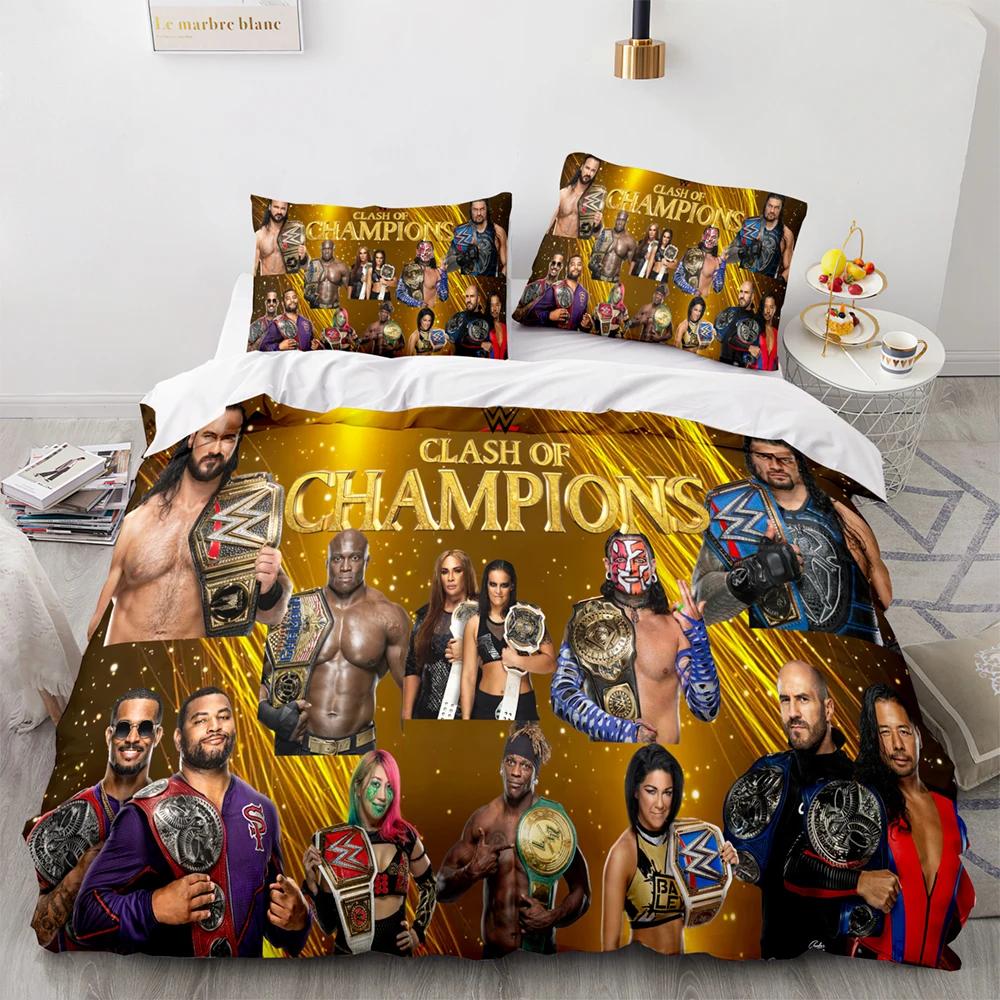 3D Печатный Набор Постельного Белья для Игры в Рестлинг WWE Мальчики Девочки Размер Twin Queen Пододеяльник Наволочка Постельное Белье Дети Взрослые Домашний Текстиль