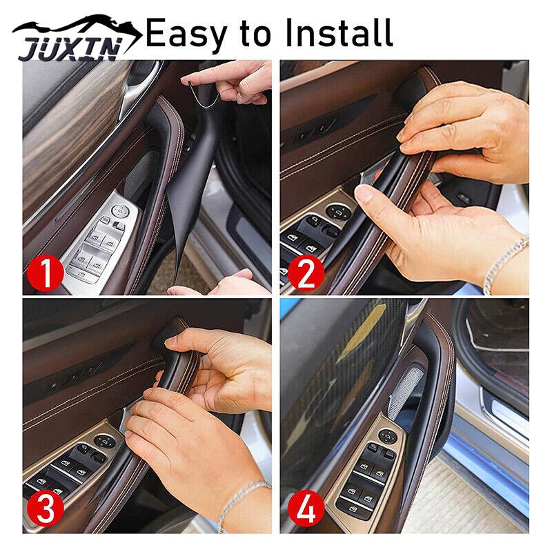 Накладка на внутреннюю дверную ручку, подходящая для BMW 5 серии 2018-2023 G30 G38 530i, черная