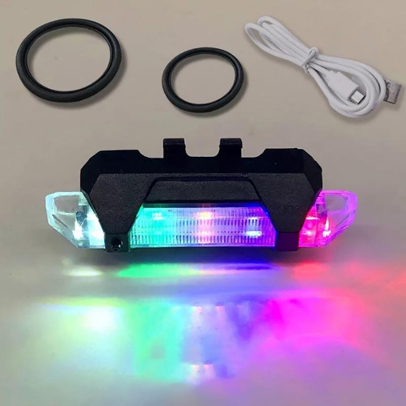 Bicycle Light LED Waterproof Rear Tail Light USB Rechargeable Bike Light Mount Cycling Safety Warning Light Bicycle Accessories