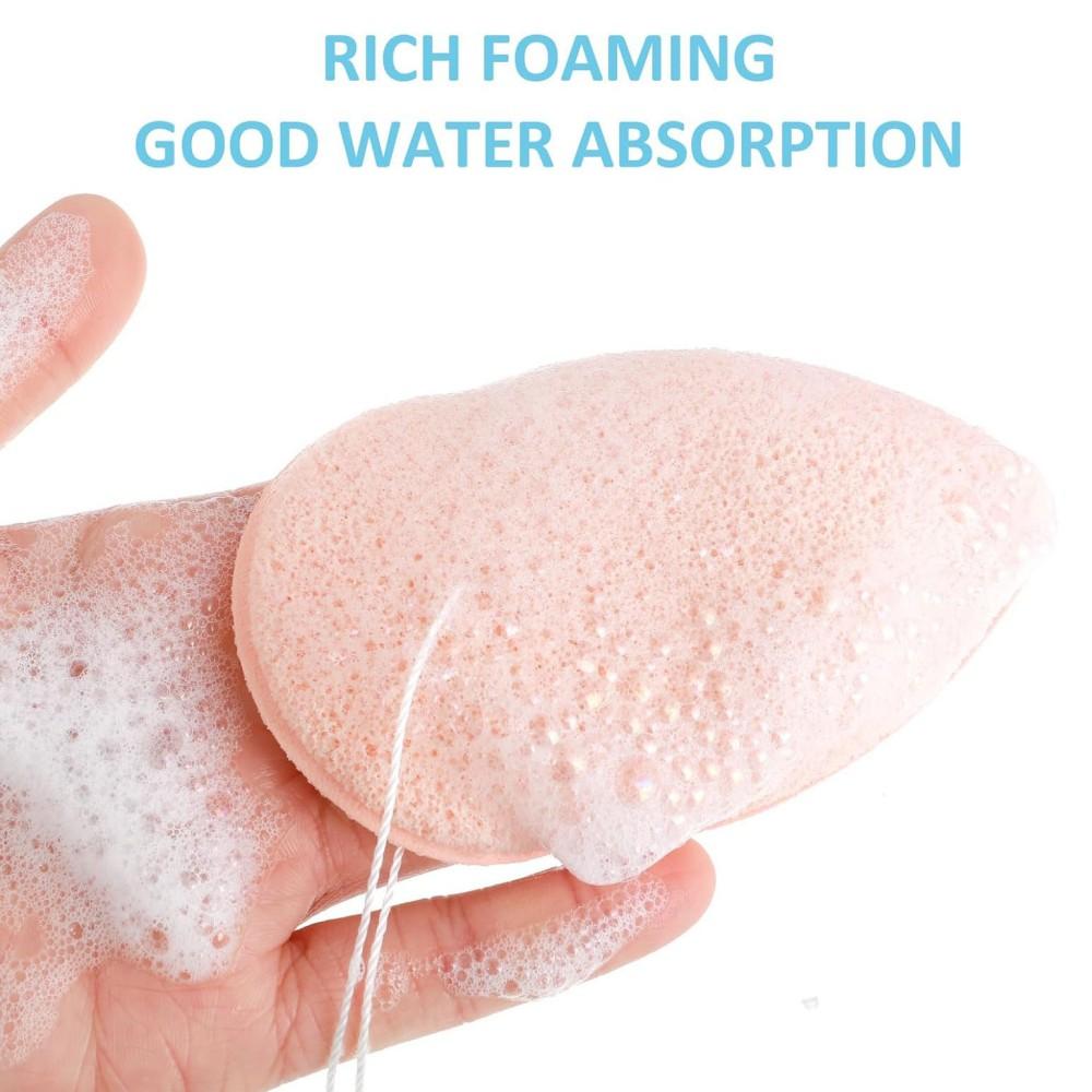 1/3/5 Pcs Face Wash Puff, Glove Type, Water Drop Shape, Reusable, Suitable For Daily Cleaning, Makeup Removal, Exfoliation, Pink