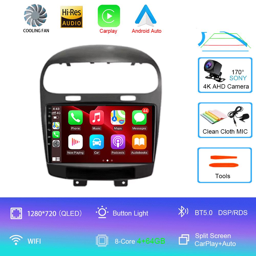 Для Dodge Journey Fiat Leap Freemont 2011 - 2020 Автомагнитола Мультимедийный плеер Навигация GPS DSP 4G Wi-Fi Carplay Auto Android 14