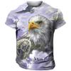 Летняя футболка с короткими рукавами и круглым вырезом, мужская повседневная футболка с принтом орла 3D Digital Printed