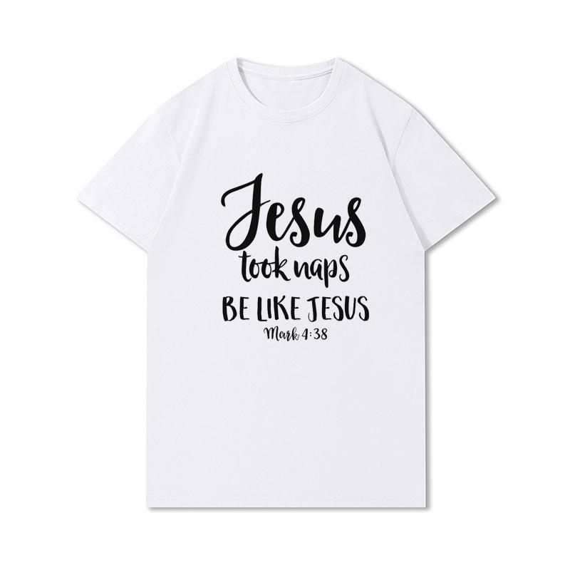 Футболка большого размера «Я люблю Иисуса» Христианская вера Унисекс Повседневные хлопковые топы Персонализированная печать Уличная одежда Подарок для любителей Иисуса Футболка