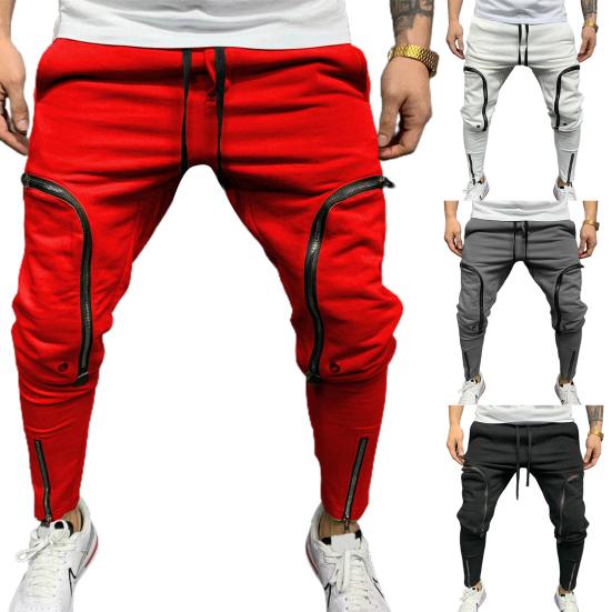 Autumn Pants Stylish Mid Waist Soft Men Pants Solid Color Drawstring Pants Autumn Pants Streetwear