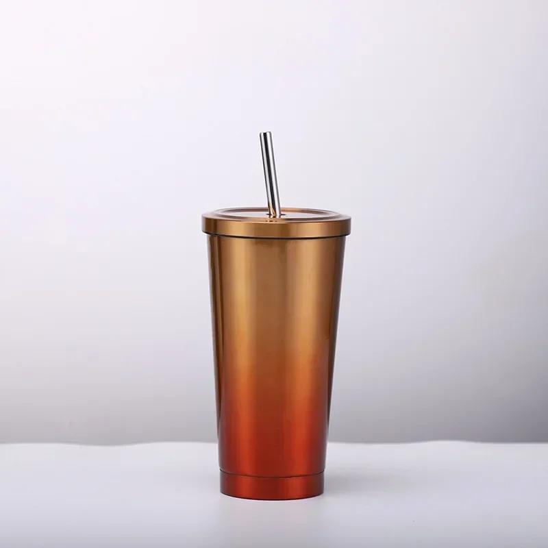 500 мл нержавеющая сталь вакуумная трубочка кружка для сока кофе кружка с крышкой портативная двухслойная изоляционная бутылка для домашнего питья