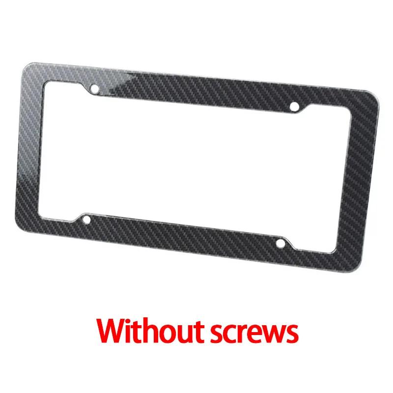 1/2 Plastic ABS Carbon Fiber Patterned License Plate Holder with Standard Screw Kit for License Plate Frame Protection Parts