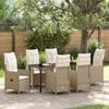 VidaXL Garden Dining Set 7 Pcs Beige Poly Rattan, Garden and Patio Furniture, Dining Set 3379657