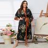 Plus Size Satin Summer Pajamas & Bathrobe Set for Women - Light Luxury Ice Silk