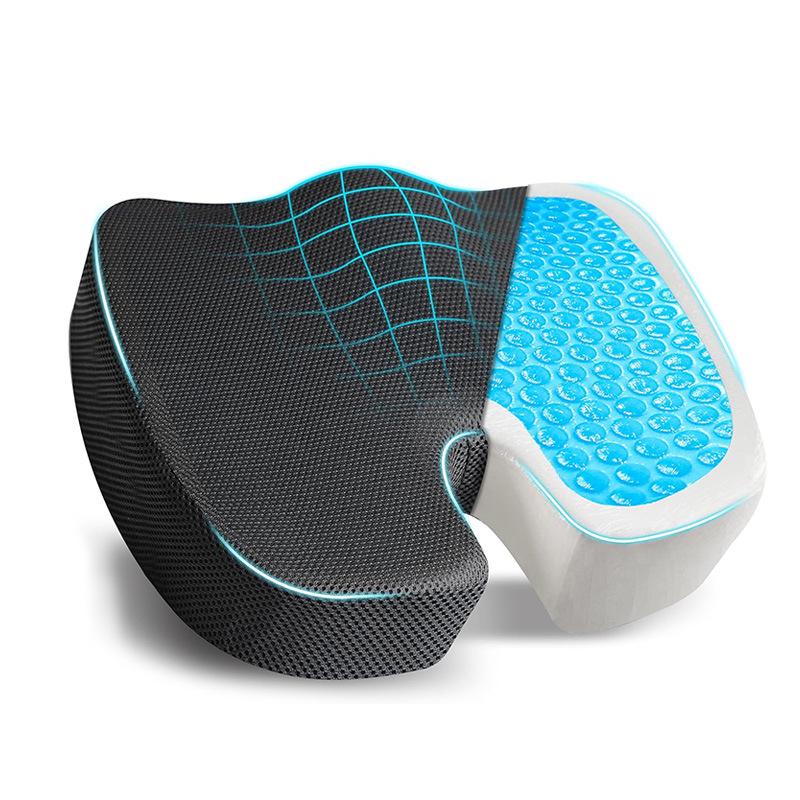 Breathable Gel Memory Foam U-Shaped Office Chair Cushion for Long-Term Sitting