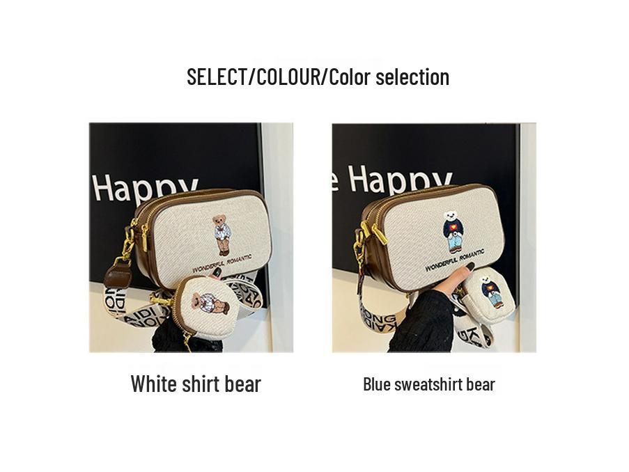 Katie Bear 2025 Autumn Fashion Canvas Crossbody Bag - Stylish & Trendy Women's Accessory