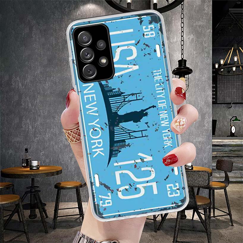 License New York Plate Number Soft Phone Case For Samsung Galaxy S22 S23 S24 S25 Edge S26 Ultra S20 FE S21 Plus + Fundas Coque G