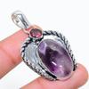 Подарочный кулон из стерлингового серебра 925 пробы с натуральным шалфейным аметистом 1,97 дюйма R1z48