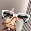 Anti-Blue Ray Plain Glasses Star Same Style Black and White Cats' Eye Sunglasses Sunglasses Female American Myopia Glasses