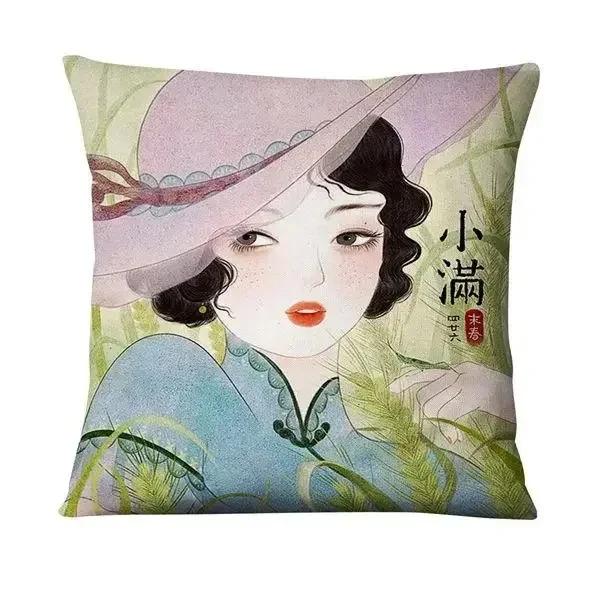 Neoclassical Girl Art Print Decorative Throw Pillow Cover Home Decor Bedroom Room Living Room Sofa Cushion Cover