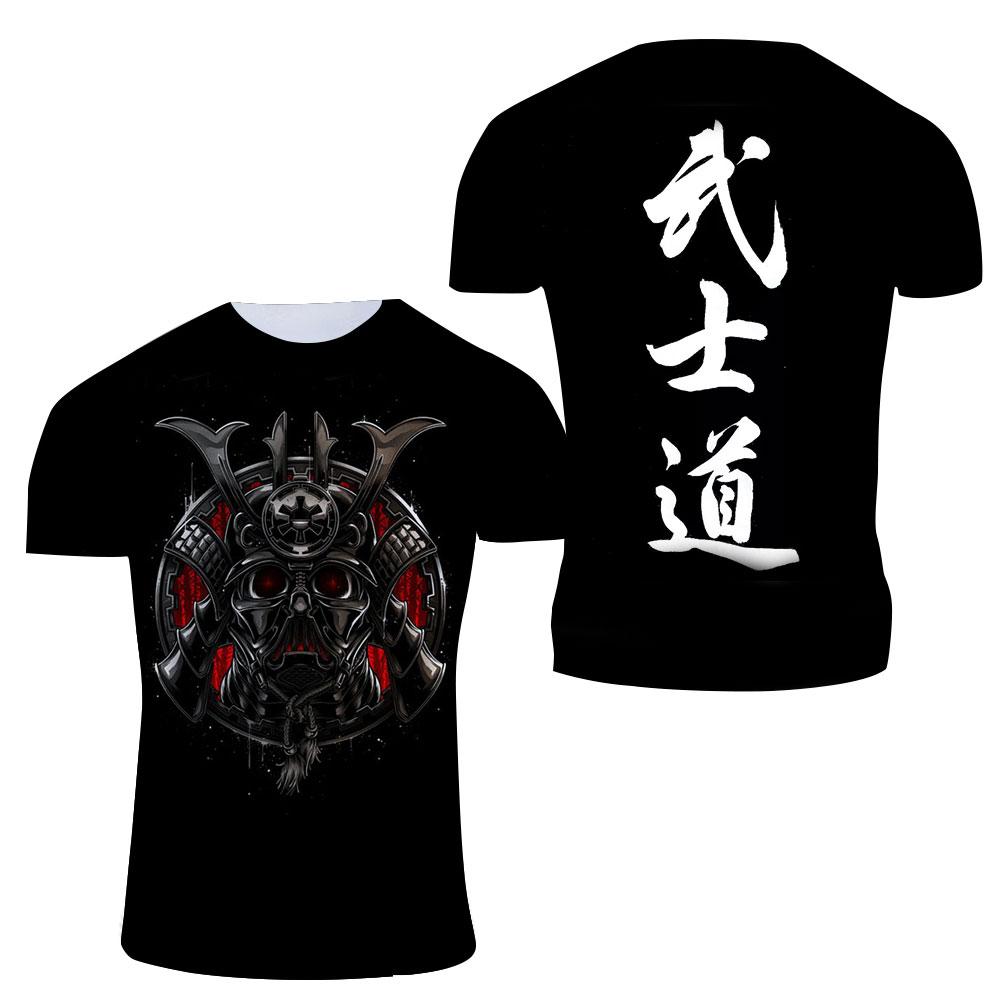 Эксклюзивный дизайн, крутая футболка Bushido, летняя модная мужская повседневная уличная одежда с рисунком японского самурая, футболки