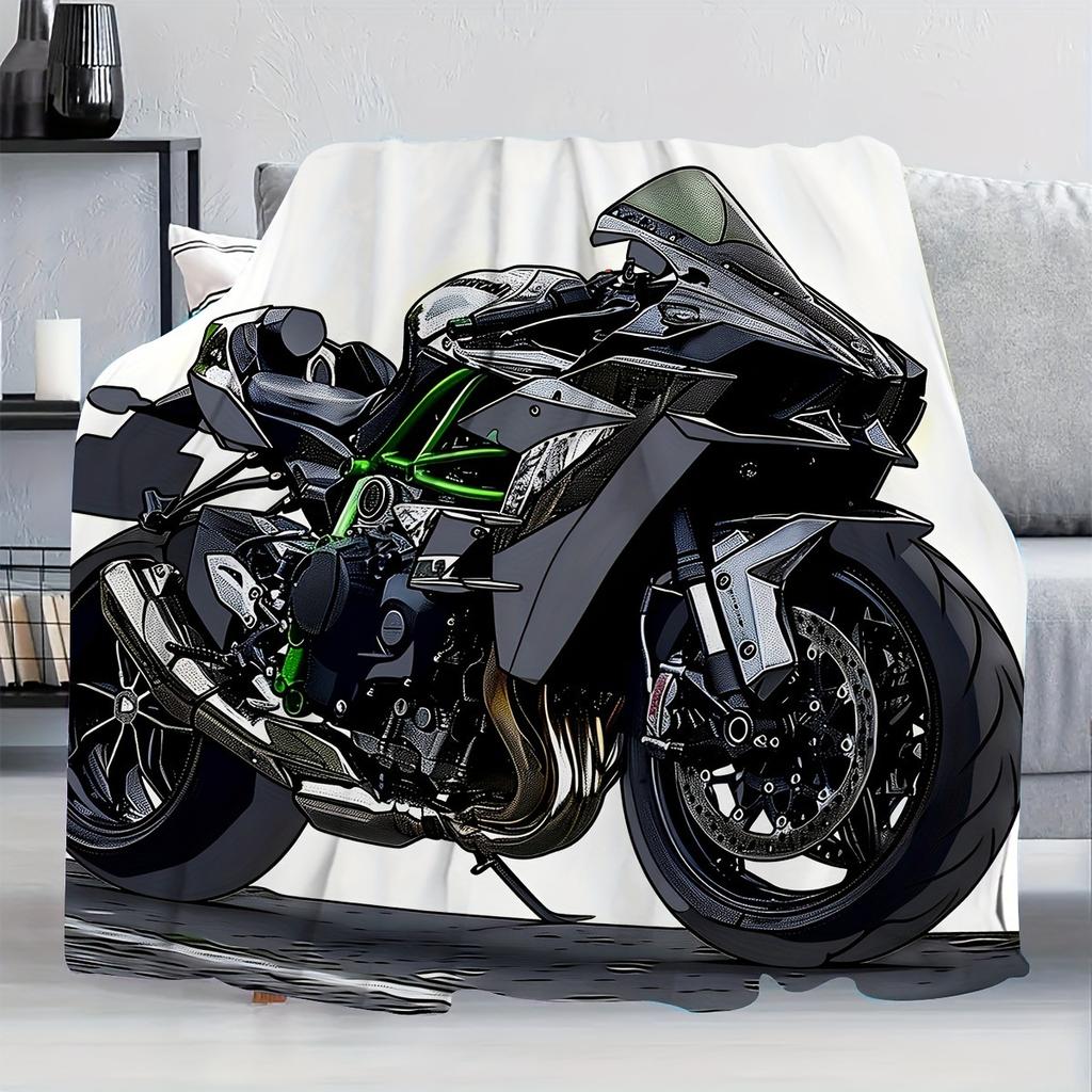 Motorcycle blanket flannel blanket foldable blanket washable sofa blanket plush blanket