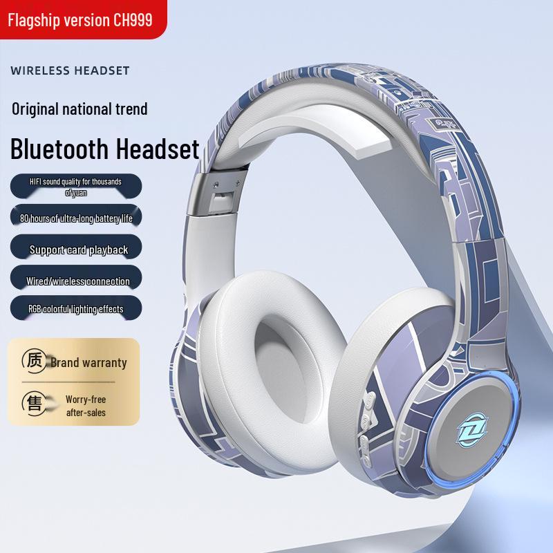 Обновленные беспроводные Bluetooth 5.3 накладные наушники для спорта и киберспорта
