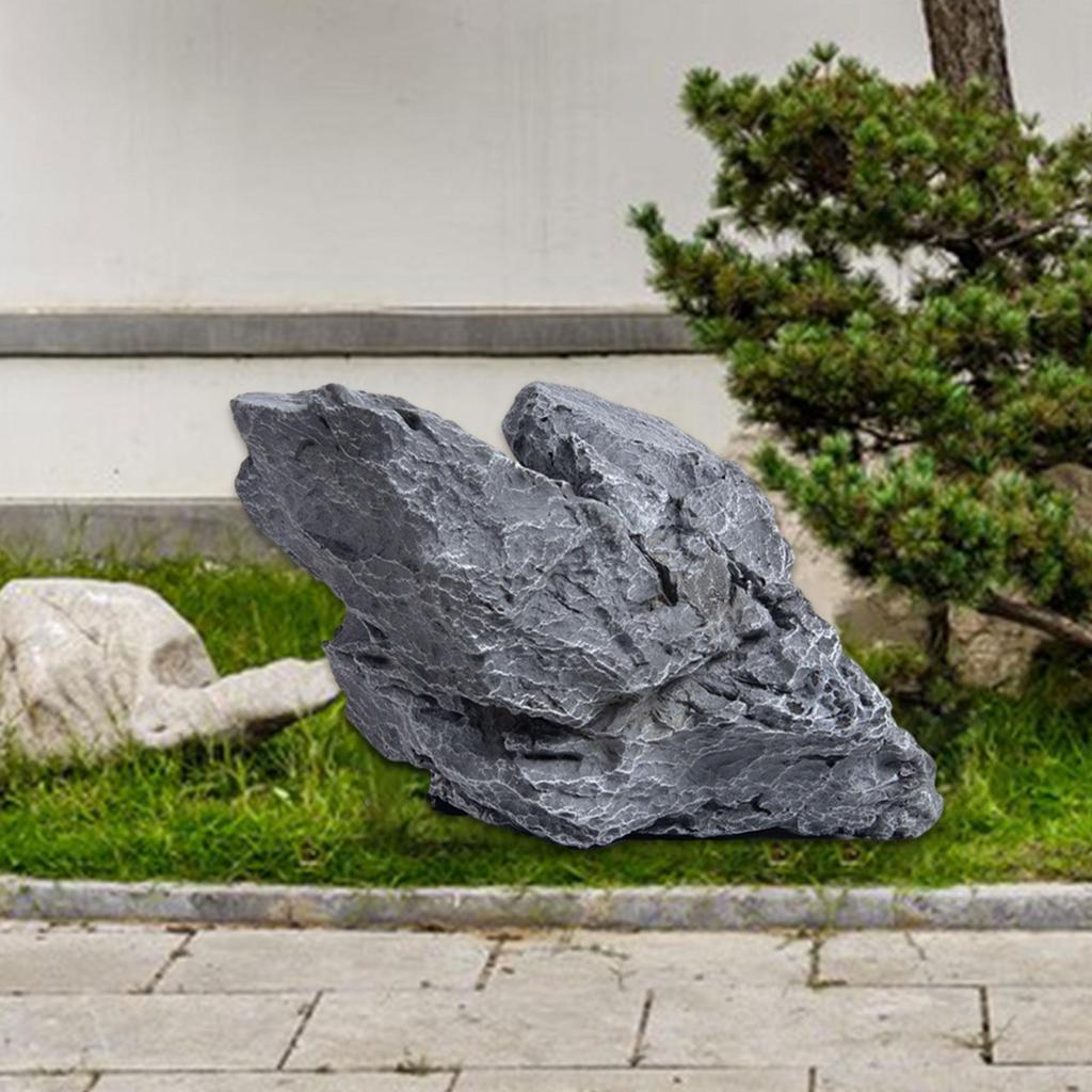 Fake Rock High Fidelity Ornament Lightweight Versatile Decorating Gray Landscape Rock for Indoor Stations Aquarium Yard Hotels