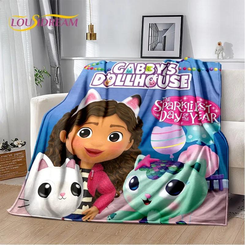 Cute Gabbys Dollhouse Cartoon Blanket,Soft Throw Blanket for Home Bedroom Bed Sofa Picnic Travel Office Rest Cover Blanket Gift