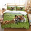 Duvet Cover Set Queen King Size Tiger Printed Luxuny Bedding Cover Suit with Pillowcase Home Textiles