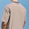 CHALLENGER Men'S Color Block Detail Round Short Sleeve Woven Top Beige