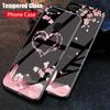 Защитный кейс для смартфонов iPhone, Samsung, Huawei, Xiaomi из закаленного стекла с рисунком в ассортименте