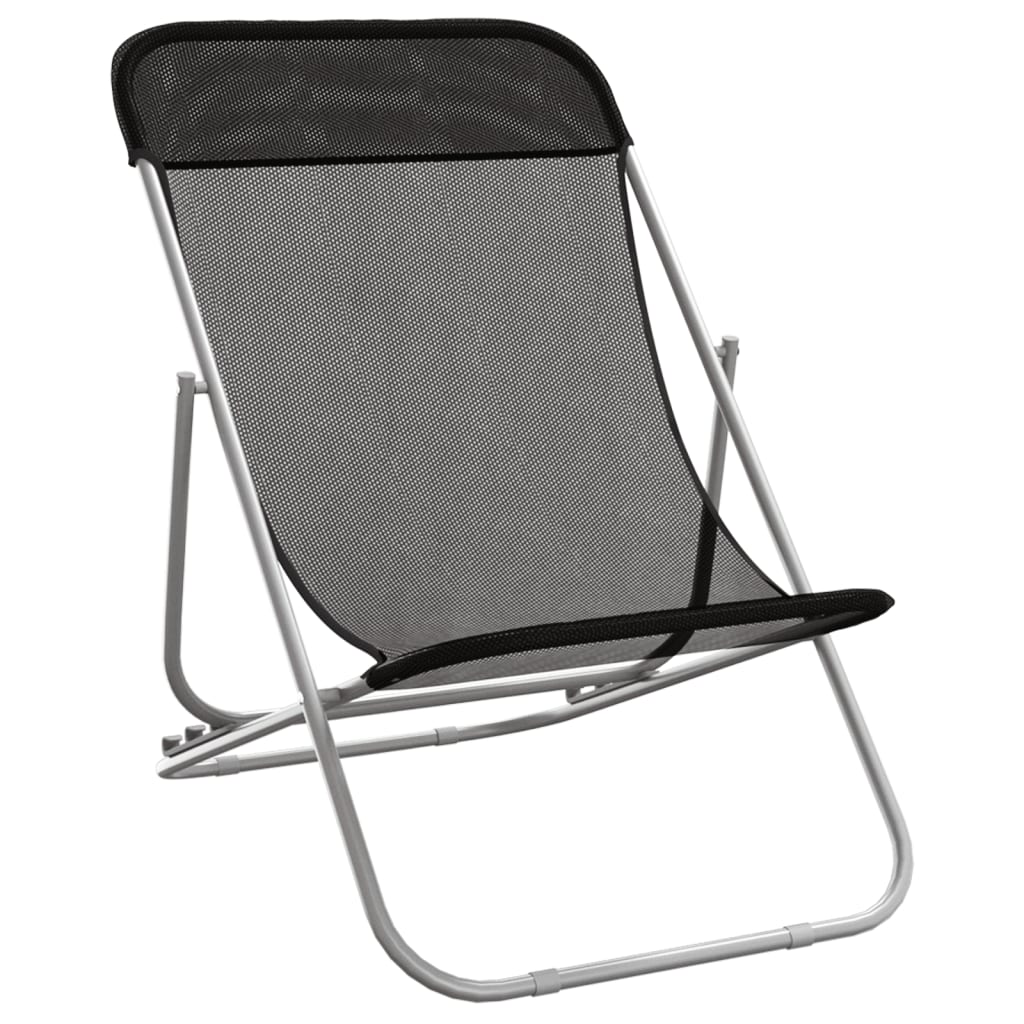 Beach Chairs 2 pcs Textilene & Powder Coated Steel