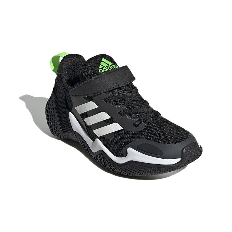 Adidas 4uture Runner Sport J Black White Kids Sneakers Core-Black Footwear-White Bright-Green GZ1048