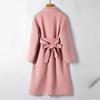 Warm and Fashionable Solid Colors Wool Coat for  Women with Belt for Autumn and Winter