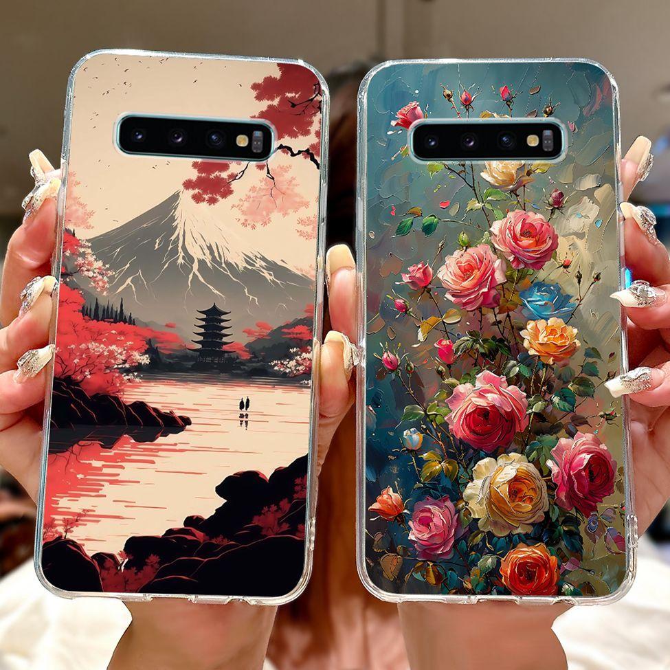 Чехол для Samsung S10 Plus SM-G975F Милый Кавайный Модный Цветочный Роскошный Крутой Расписной Мягкий Чехол для Телефона Samsung Galaxy S10+