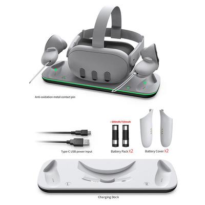 Зарядная база для VR-гарнитуры Meta Quest 3, док-станция для зарядки контроллеров для Meta Quest 3, станция быстрой зарядки, VR-аксессуары