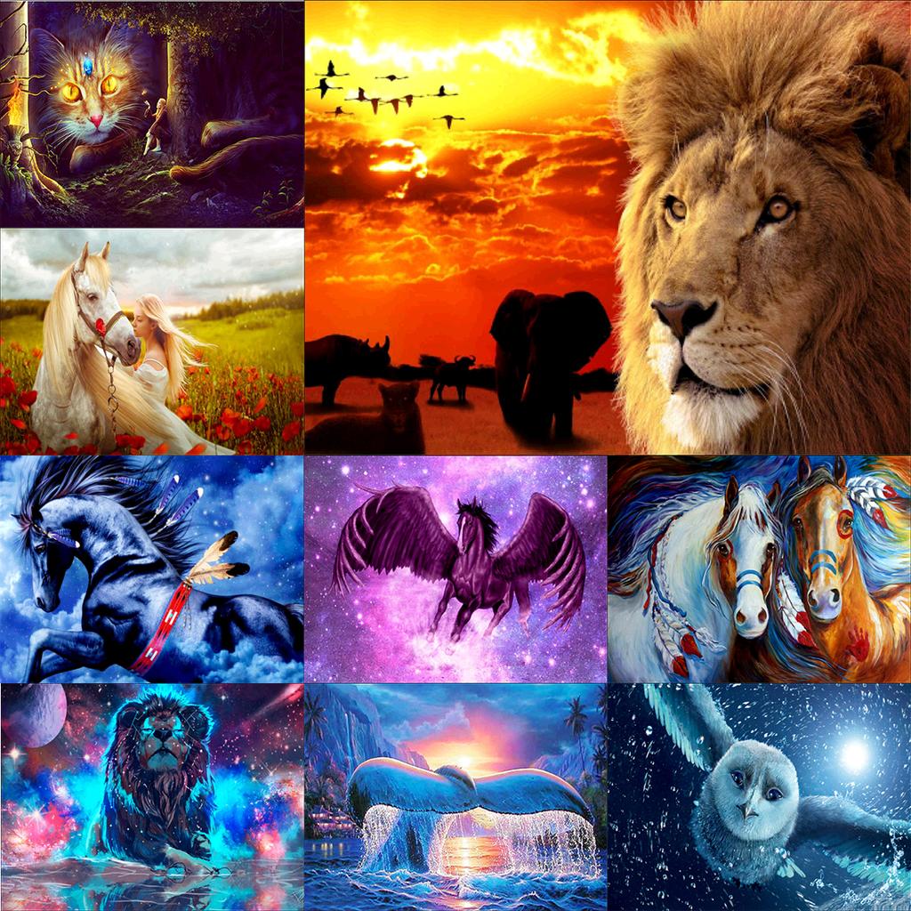 5D Diamond Painting Diy Animal Series Mosaic Pattern Full Diamond Handmade Rhinestone Embroidery Home Bedroom Decoration Gift