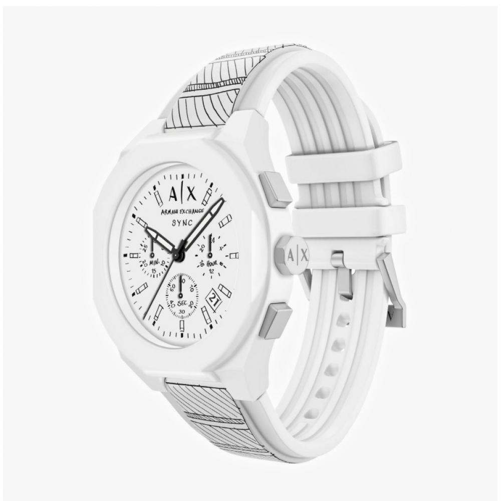 Armani Exchange Men S Chronograph Rubber Watch Ax4175